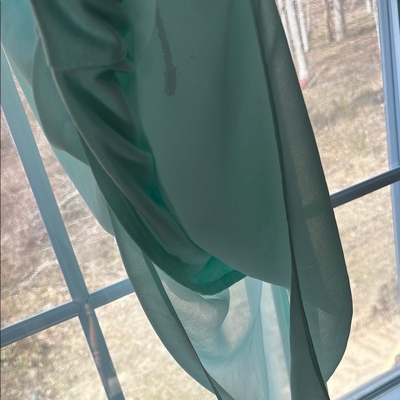 Express Green High Low Sundress Asymmetrical Neckline - Picture 6 of 9